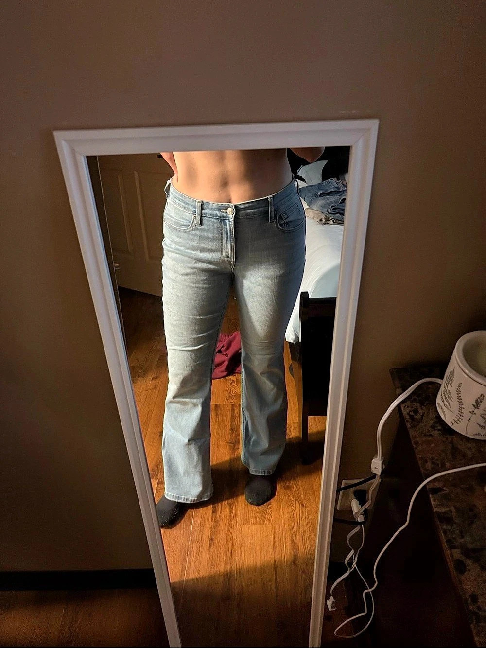 AEROPOSTALE Mid Rise Flare in Blue Waist 12